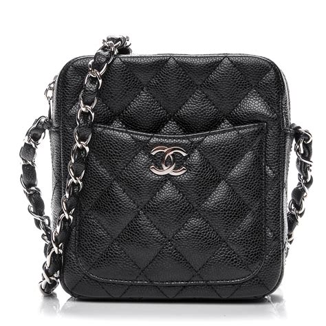 chanel caviar quilted camera case black|CHANEL Caviar Quilted Medium Cosmetic Case Black.